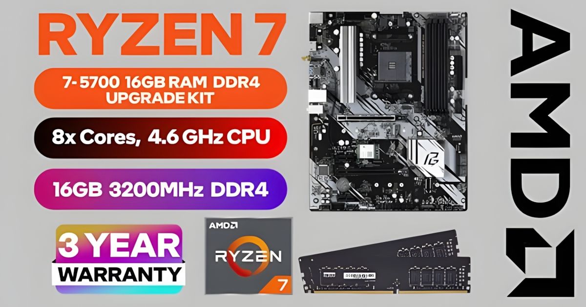 AMD RYZEN 7 5700 Phantom Gaming B550 16GB Upgrade Kit
