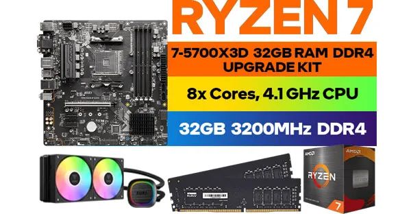 AMD RYZEN 7 5700X3D PRO B550M-P 32GB 3200MHz Upgrade Kit