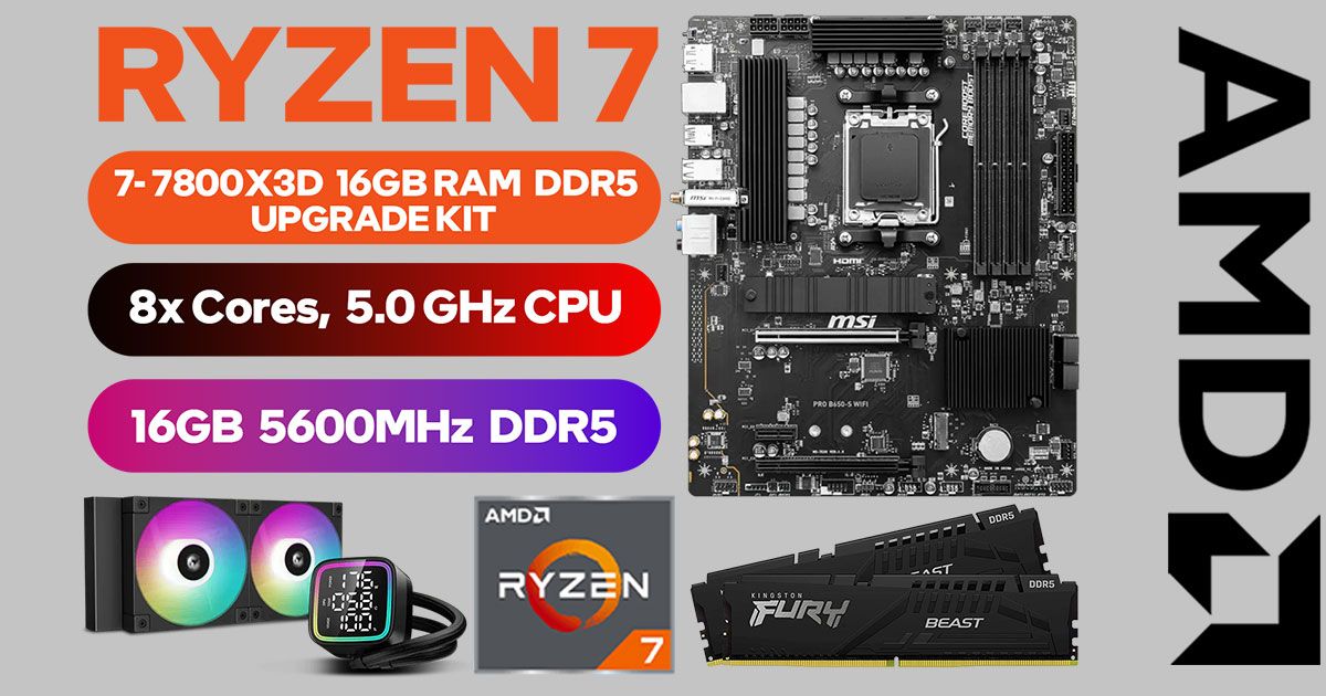 Upgrade Your PC with AMD RYZEN 7 7800X3D PRO B650 S WIFI 16GB DDR5
