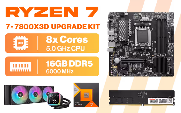AMD Ryzen 7 7800X3D PRO + B650M-P Upgrade Kit - image 1 AMD Ryzen 7 7800X3D PRO + B650M-P Upgrade Kit - image 1