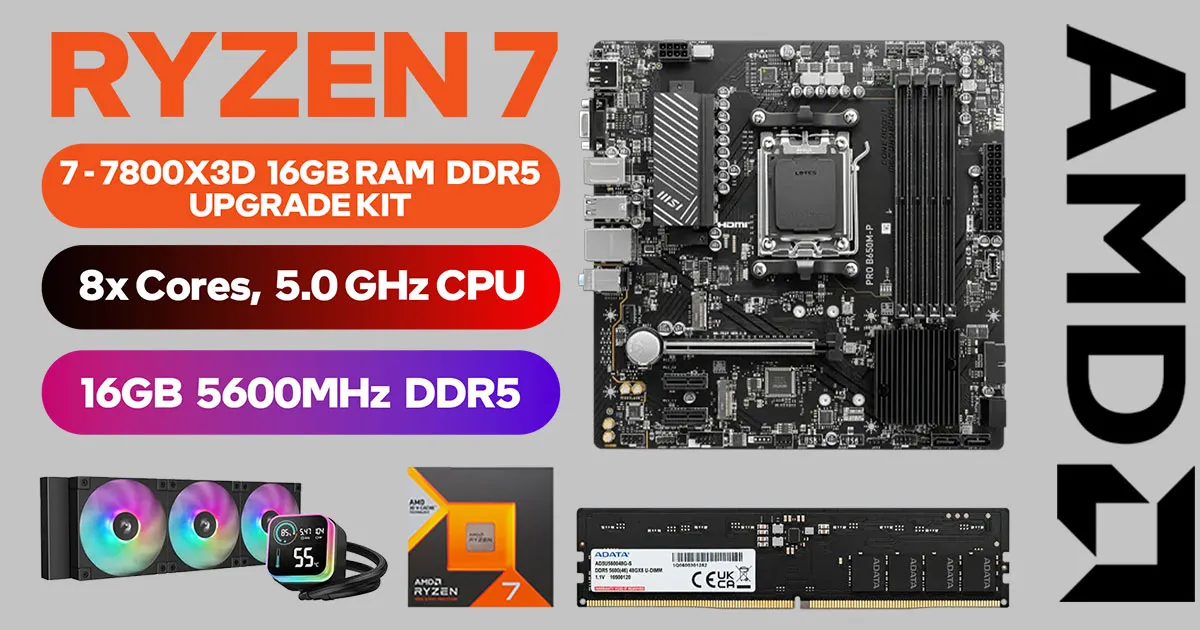 AMD Ryzen 7 7800X3D PRO + B650M-P Upgrade Kit | Evetech