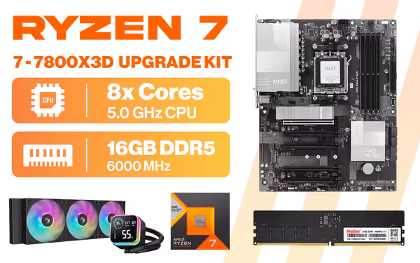 AMD Ryzen 7 7800X3D Pro Upgrade Kit + MSI PRO B840-P WiFi - image 1 AMD Ryzen 7 7800X3D Pro Upgrade Kit + MSI PRO B840-P WiFi - image 1
