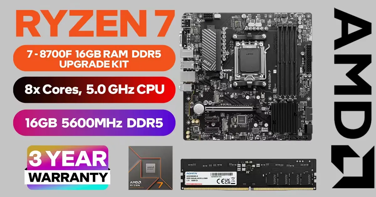 AMD Ryzen 7 8700F + MSI B650M-P DDR5 5600 Upgrade Kit | Evetech