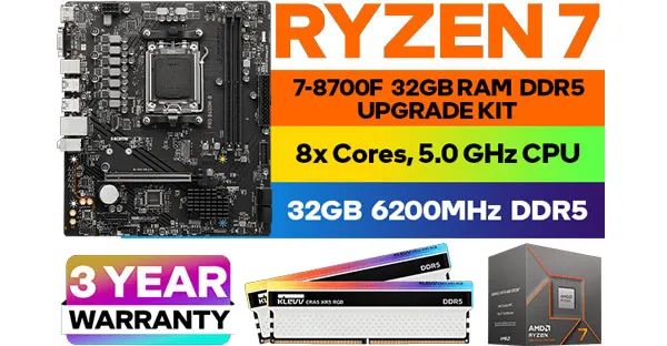 AMD Ryzen 7 8700F PRO B650M Upgrade Kit | 32GB DDR5 6200MHz