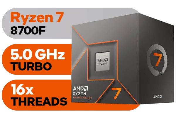 Ryzen 7 8700F + RX 9060 XT Gaming PC | DDR5 | Evetech