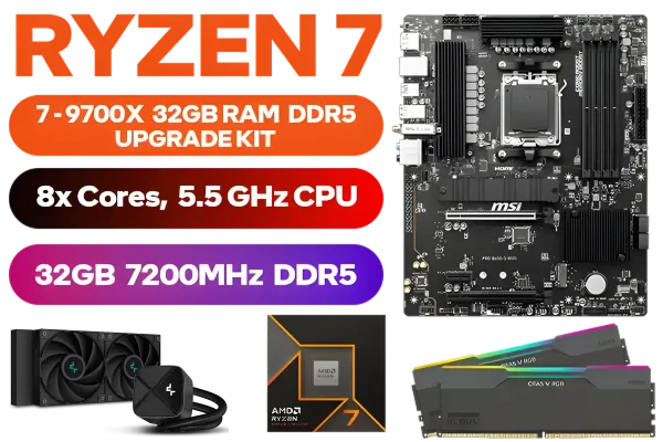 AMD RYZEN 7 9700X PRO B650-S WiFi 32GB DDR5 7200MHz Upgrade Kit