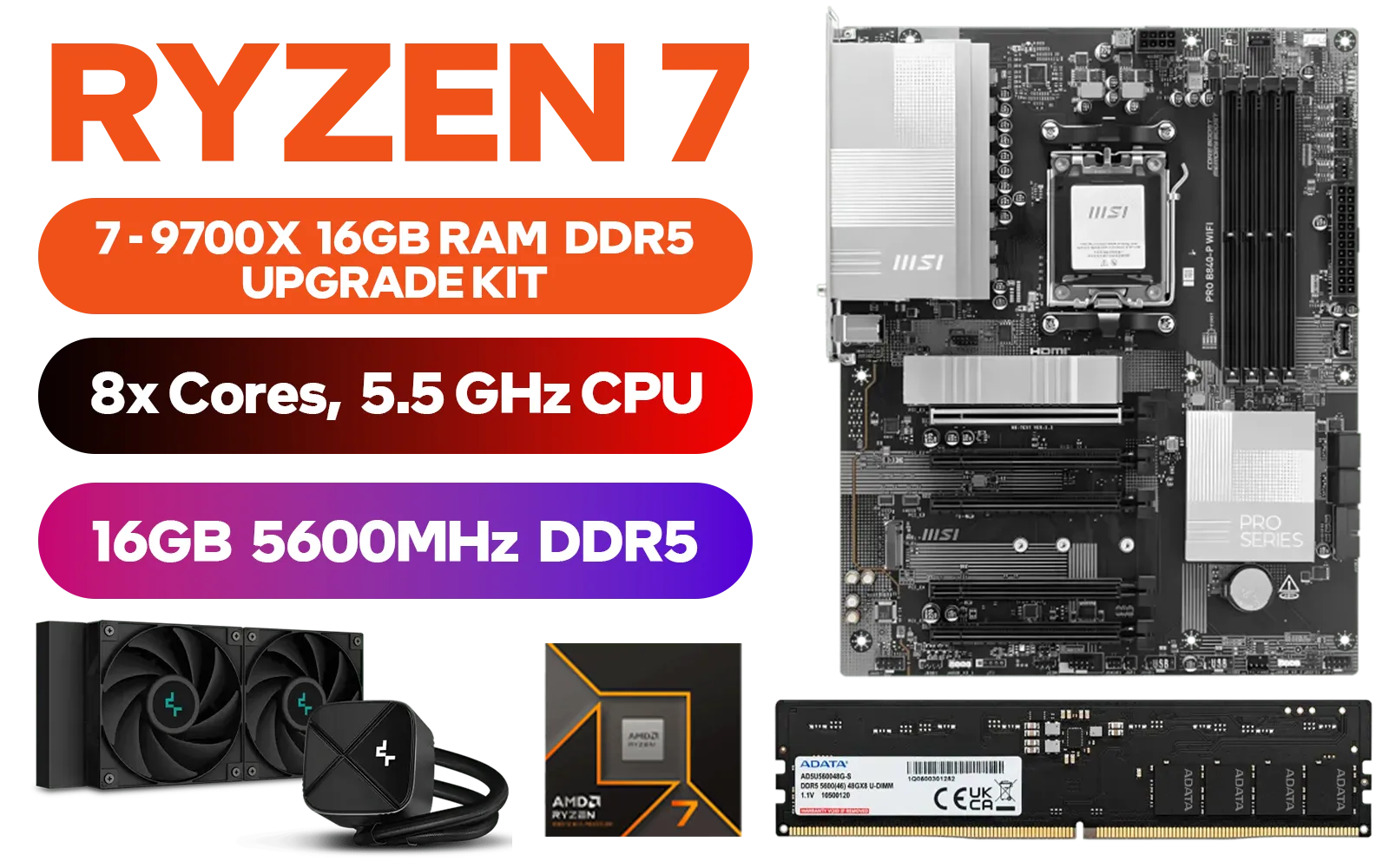 Crucial DDR5 32GB & AMD Ryzen 7 9700xセット Crucial 32GB 5600Mhz DDR5 Desktop Memory - Syntech