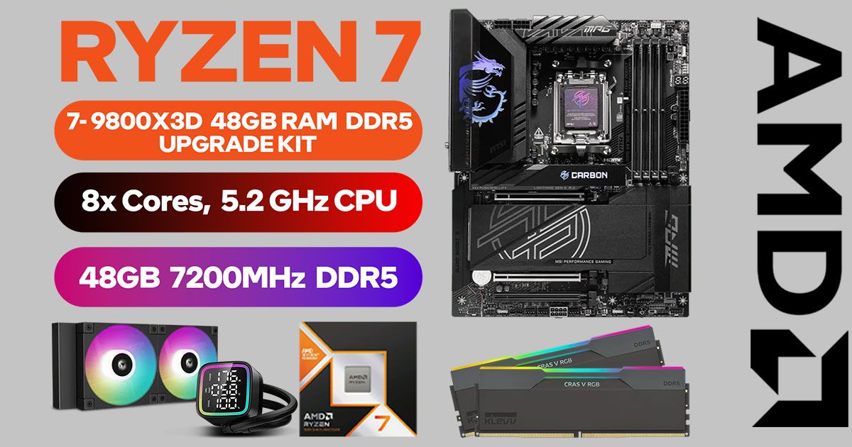 AMD RYZEN 7 9800X3D Upgrade Kit - MPG X870E Carbon WiFi 48GB DDR5