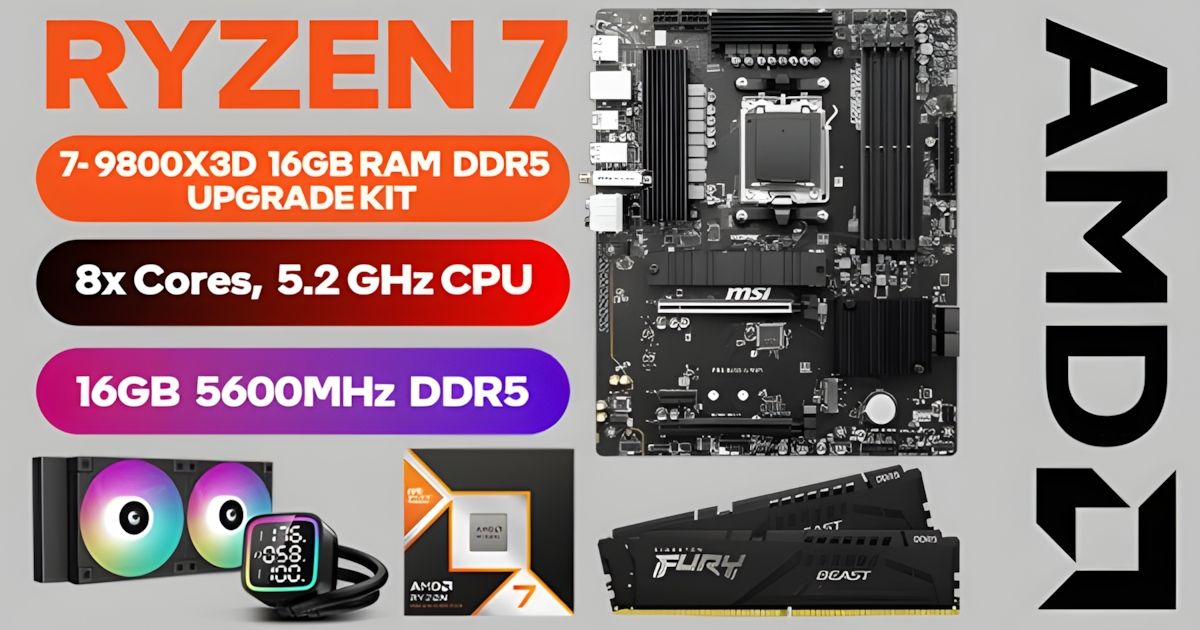 AMD RYZEN 7 9800X PRO B650-S WiFi Upgrade Kit - 16GB DDR5 5600MHz | Evetech