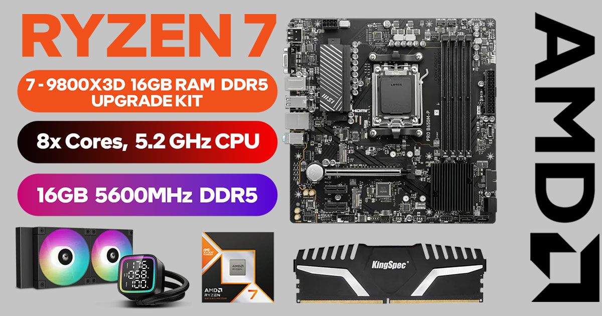 Ryzen7 9700x b650m ddr5 32gb 5200mhz セット Upgrade to AMD Ryzen 7 9800X3D PRO B650 S WiFi - 32GB DDR5 7200MHz Kit