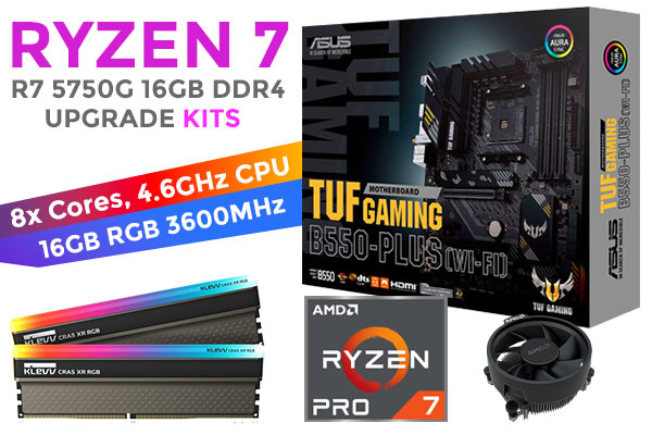 AMD RYZEN PRO 5750G TUF B550-PLUS Wi-Fi 16GB 3600MHz Upgrade Kit ASUS  TUF GAMING B550-PLUS Wi-Fi AMD Ryzen ATX Motherboard AMD RYZEN PRO  5750G - Main Image