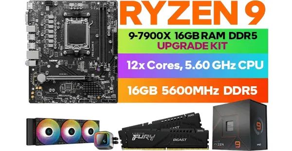 AMD RYZEN 9 7900X PRO B650M B Upgrade Kit - 16GB DDR5 5600MHz