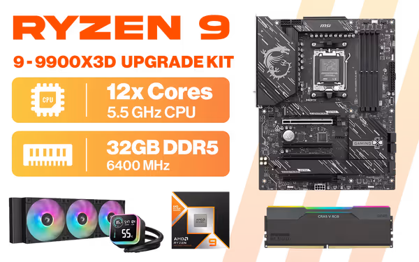 AMD Ryzen 9 9900X3D Upgrade Kit + X870 WiFi - image 1 AMD Ryzen 9 9900X3D Upgrade Kit + X870 WiFi - image 1