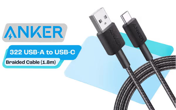 Anker 322 USB-A to USB-C Braided Cable 1.8m - image 1 Anker 322 USB-A to USB-C Braided Cable 1.8m - image 1