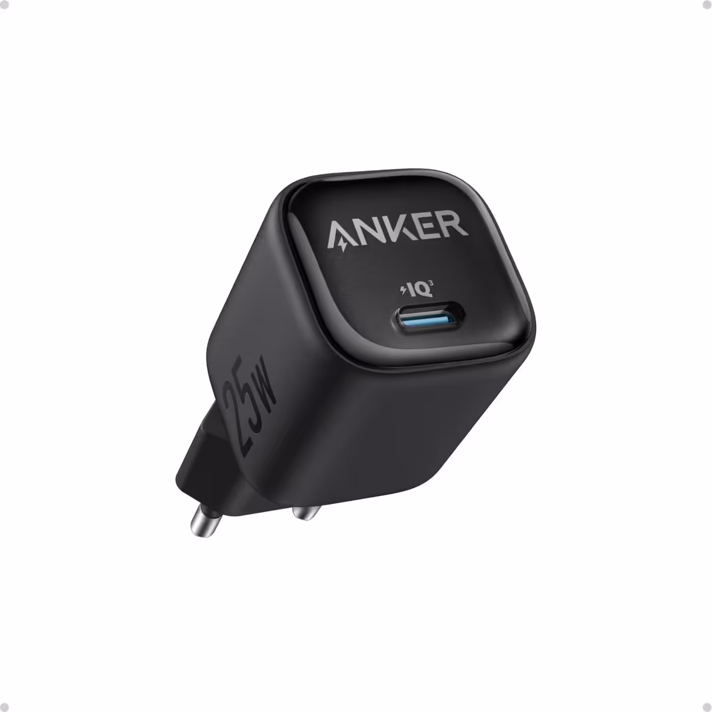 Black Anker 25W compact USB-C charger