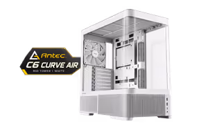 Antec C6 Curve Air Mid Tower Case - White, 3 PWM Fans - image 1