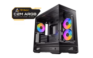 Antec C2M ARGB Micro-ATX Case - Black, 240mm ARGB Fan - image 1