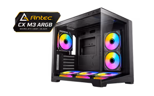 Antec CX M3 ARGB Mini Tower Case - Black, 6 ARGB Fans - image 1