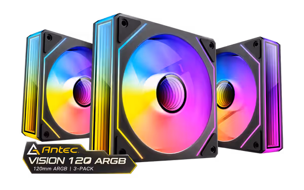 Antec Vision 120 ARGB Fans 3-Pack - Black - image 1 Antec Vision 120 ARGB Fans 3-Pack - Black - image 1