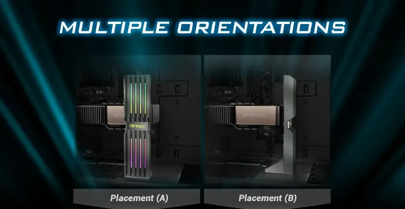 5V 3-pin addressable RGB connector on the cable of the Antec GPU holder