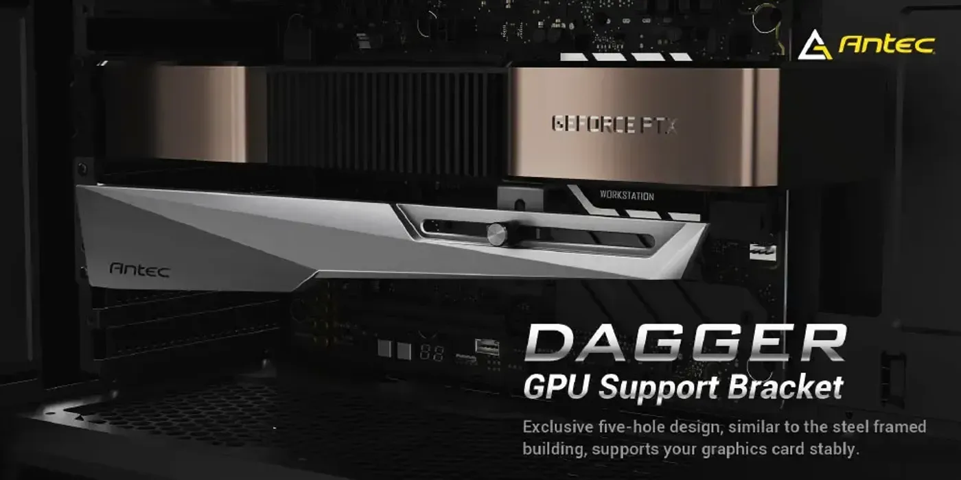Antec AT-HGPUH GPU support bracket shown upright