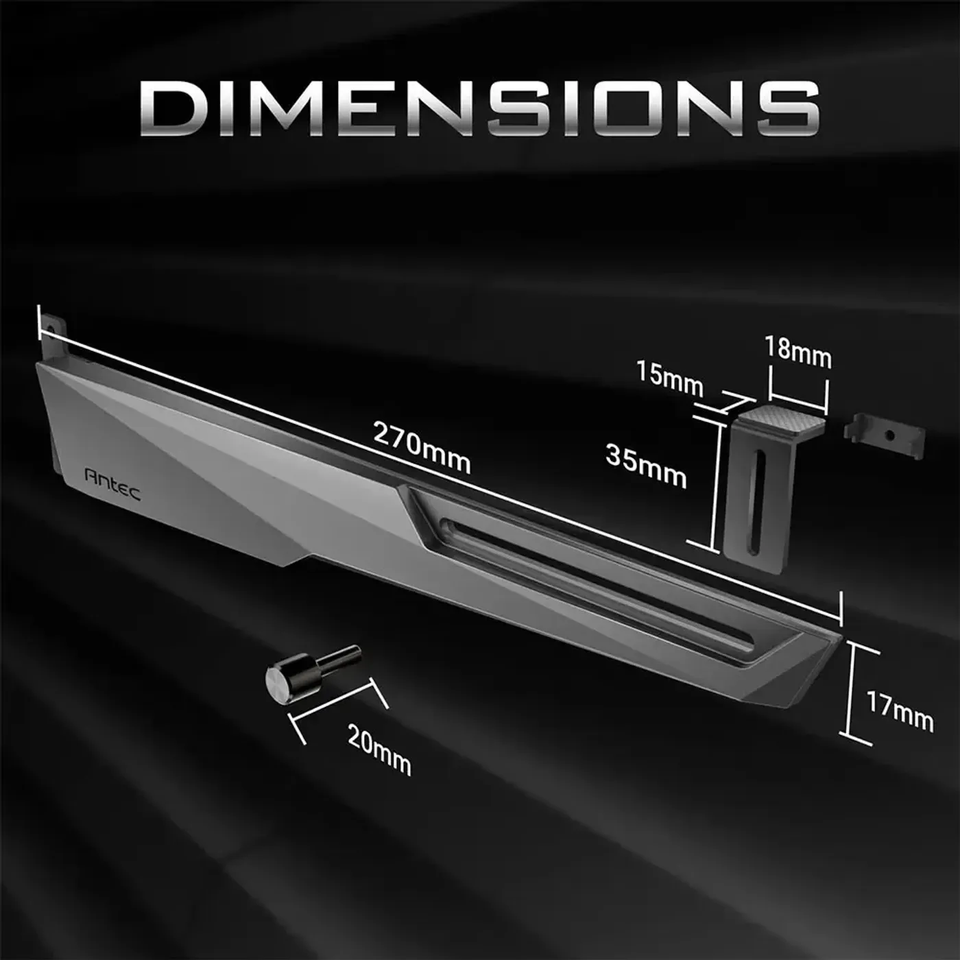 Top view of the Antec AT-HGPUH GPU support bracket