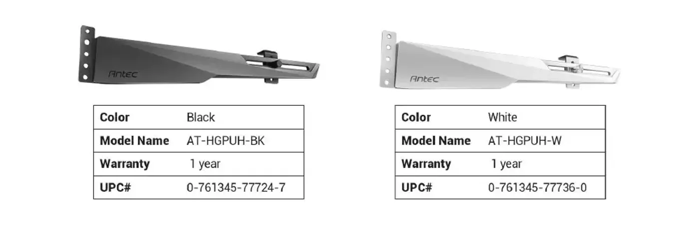 The Antec AT-HGPUH GPU support bracket displayed in full