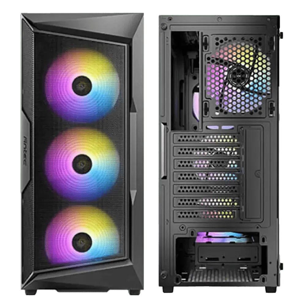 ANTEC AX61 Mid-Tower ATX Gaming Case - Mesh Front, 4 ARGB Fans, Tempered Glass, 360mm Radiator Support