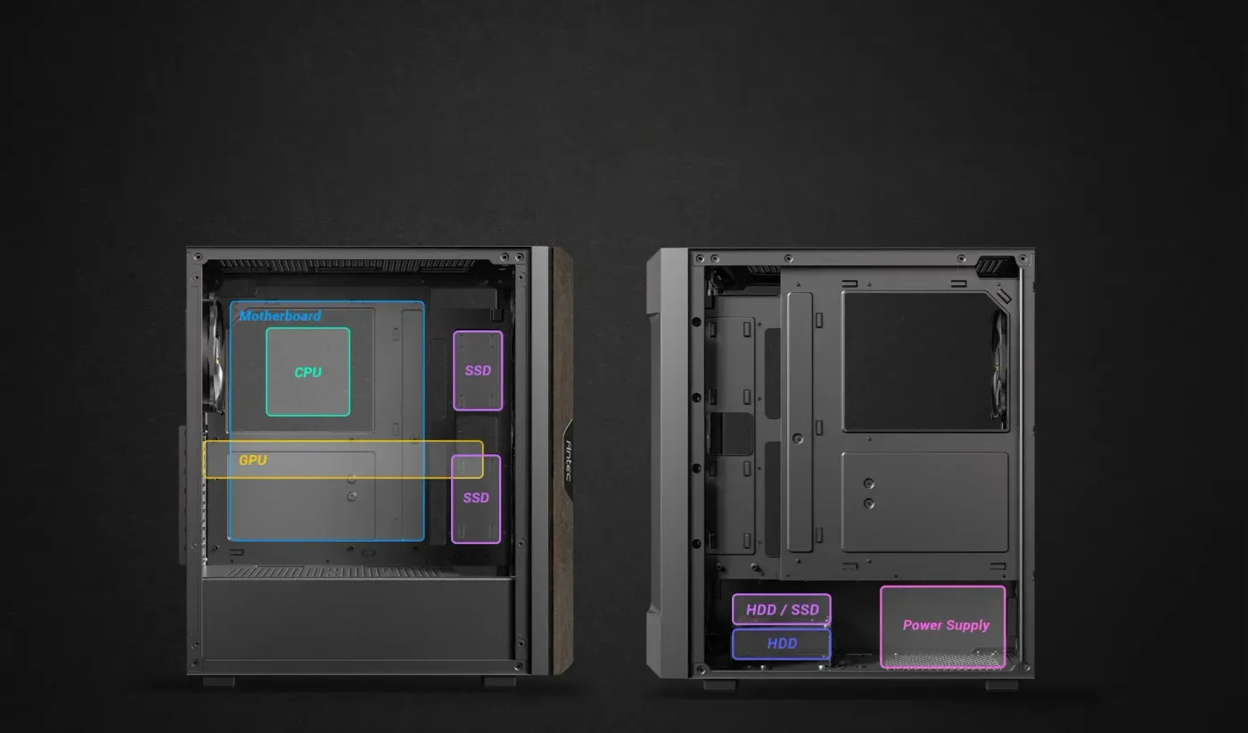 Internal compatibility layout for Antec AX63 case
