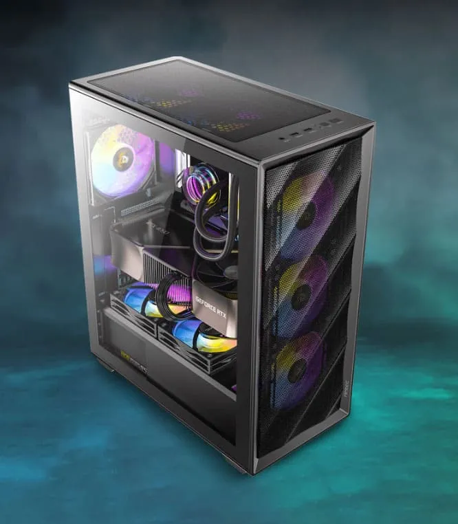 Antec AX85 ARGB Gaming Case — Ripple Mesh, Tempered Glass | Evetech