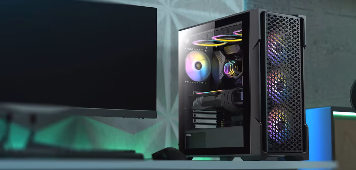 Front view of the Antec AX90 Mid-Tower Gaming Case