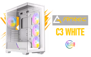 Antec C3 RGB Constellation Gaming Case White - Image 1
