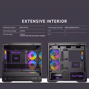 Antec C2M ARGB Micro-ATX Case - Black, 240mm ARGB Fan - image 25