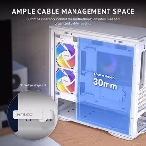 Antec C2M ARGB Micro-ATX Case - White, 240mm ARGB Fan - image 22