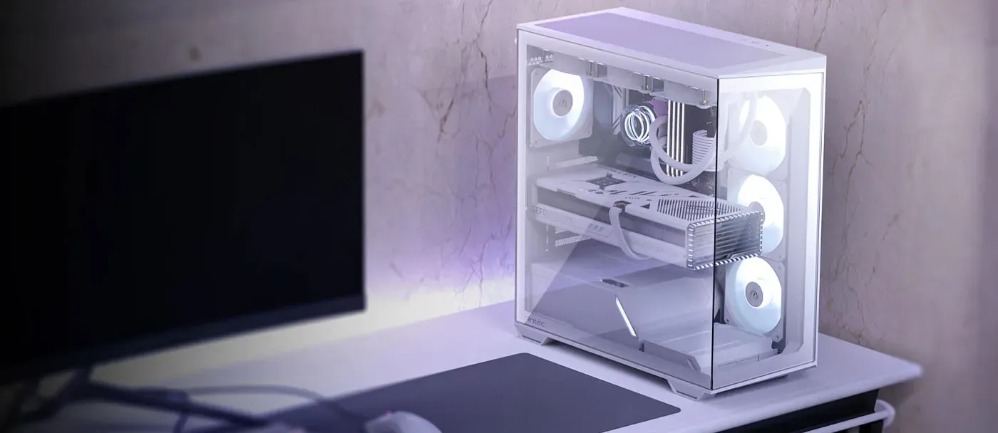Antec C3 RGB Gaming Case white edition with ARGB fans and tempered glass panels
