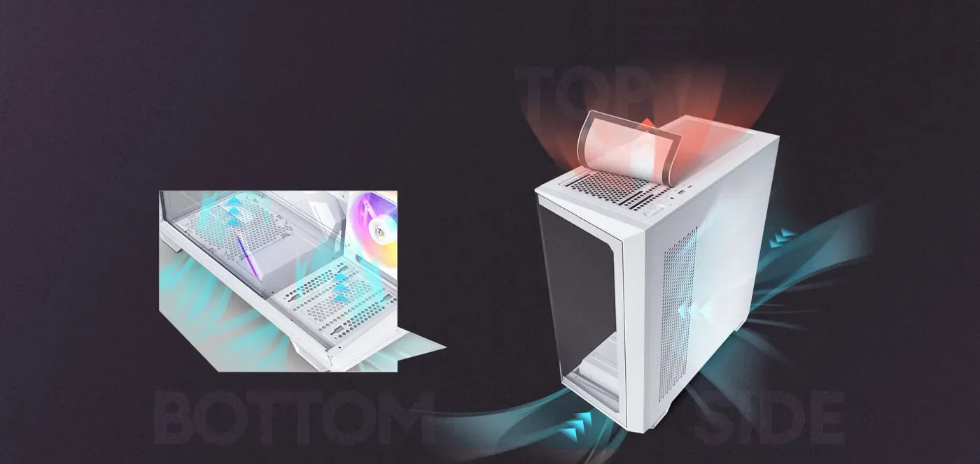 Honeycomb mesh panel design on the Antec C3 case for improved airflow