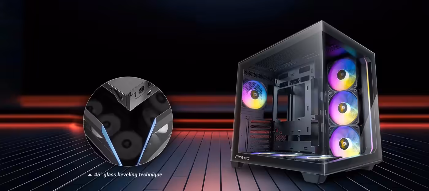 Antec C5 RGB Gaming Case Tempered Glass - Desktop Perspective