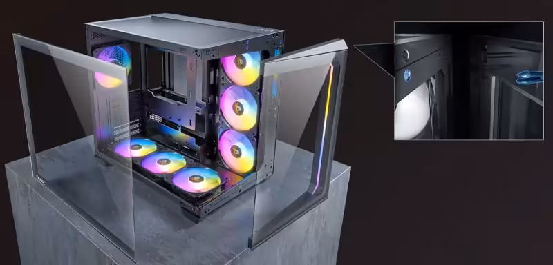 Antec C5 RGB Front Panel Design with ARGB Lighting - Mobile Perspective