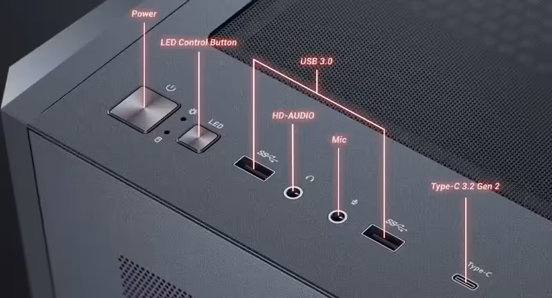 Antec C5 RGB I/O Panel - Mobile View
