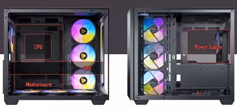 Antec C5 RGB Spacious Interior - Mobile Perspective