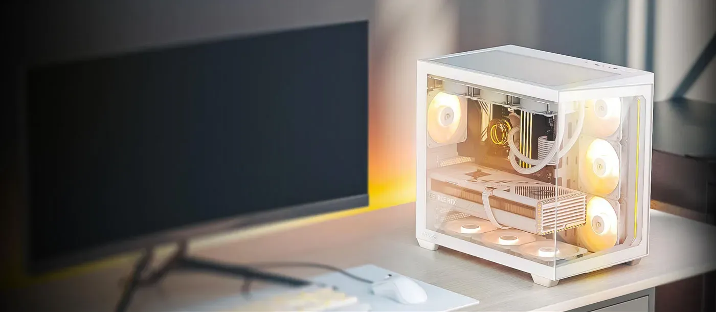 Antec C5 ARGB White Mid-Tower ATX PC case with pre-installed RGB fans