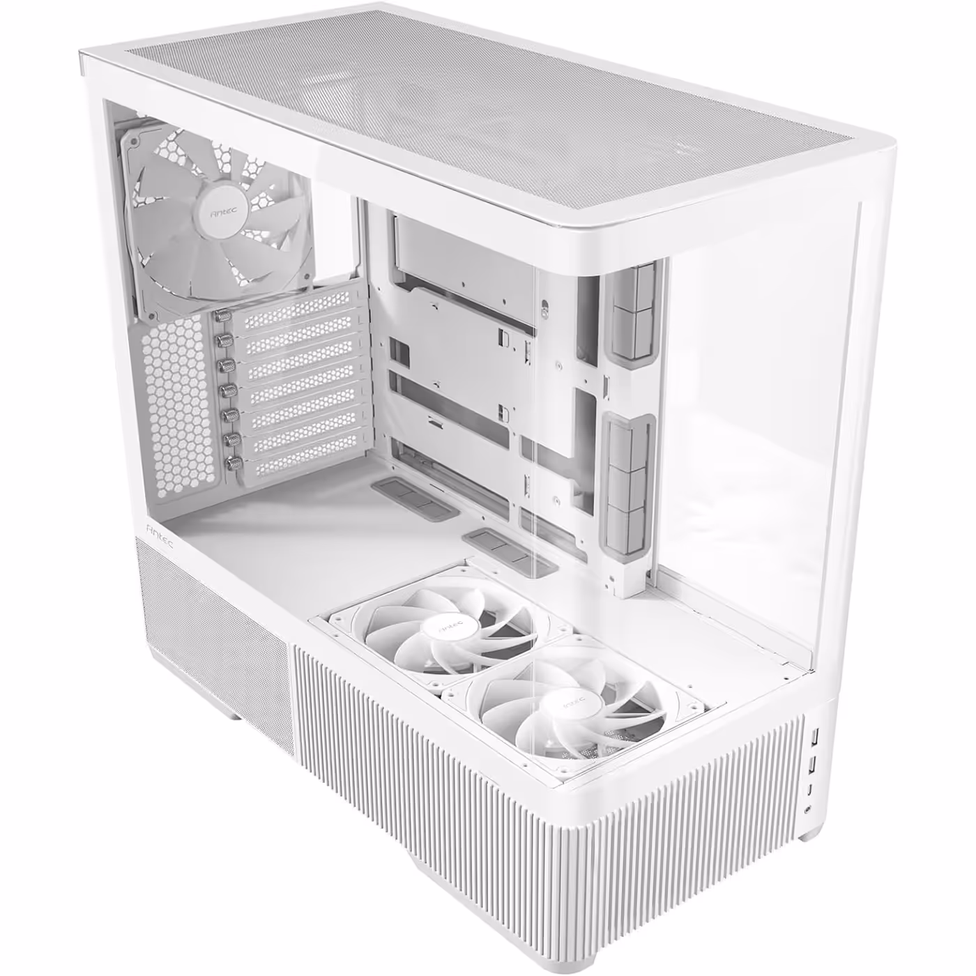 White Antec C6 Curve Air with two white PWM fans on the PSU shroud and a white rear fan