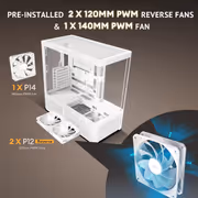 Antec C6 Curve Air Mid Tower Case - White, 3 PWM Fans - image 16