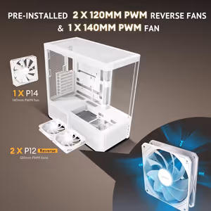 Antec C6 Curve Air Mid Tower Case - White, 3 PWM Fans - image 16