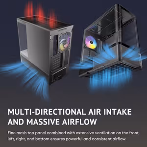 Antec C6 Curve ARGB Mid Tower Case - Black, 3 ARGB Fans - image 13