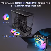 Antec C6 Curve ARGB Mid Tower Case - Black, 3 ARGB Fans - image 15