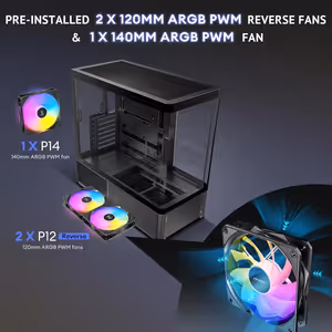 Antec C6 Curve ARGB Mid Tower Case - Black, 3 ARGB Fans - image 15
