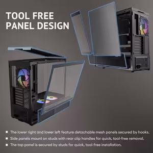 Antec C6 Curve ARGB Mid Tower Case - Black, 3 ARGB Fans - image 19