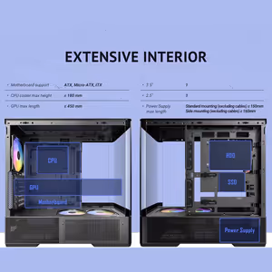 Antec C6 Curve ARGB Mid Tower Case - Black, 3 ARGB Fans - image 27