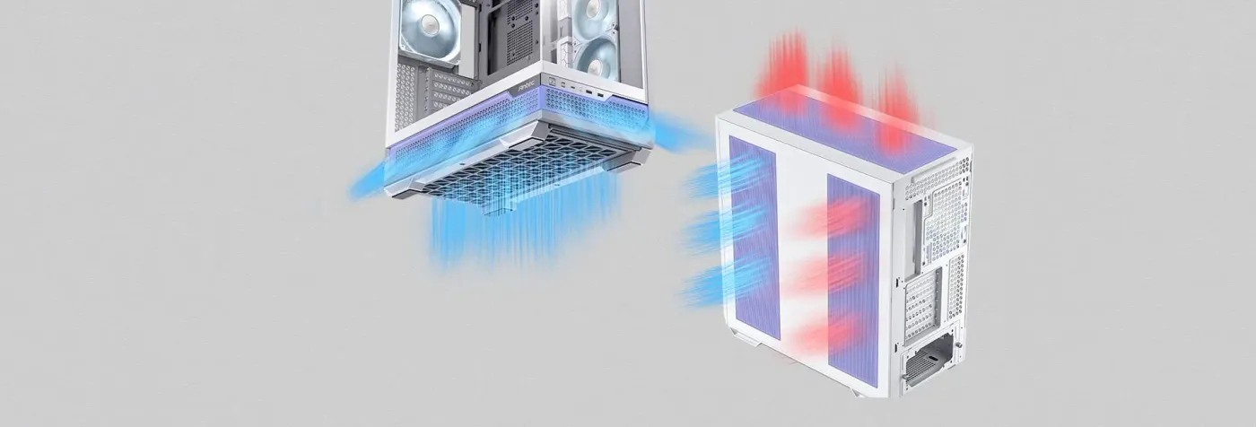 Close up of the fine mesh ventilation on the Antec C7 chassis panels